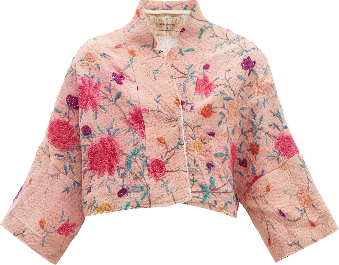 By Walid Lamia floral-embroidered silk jacket