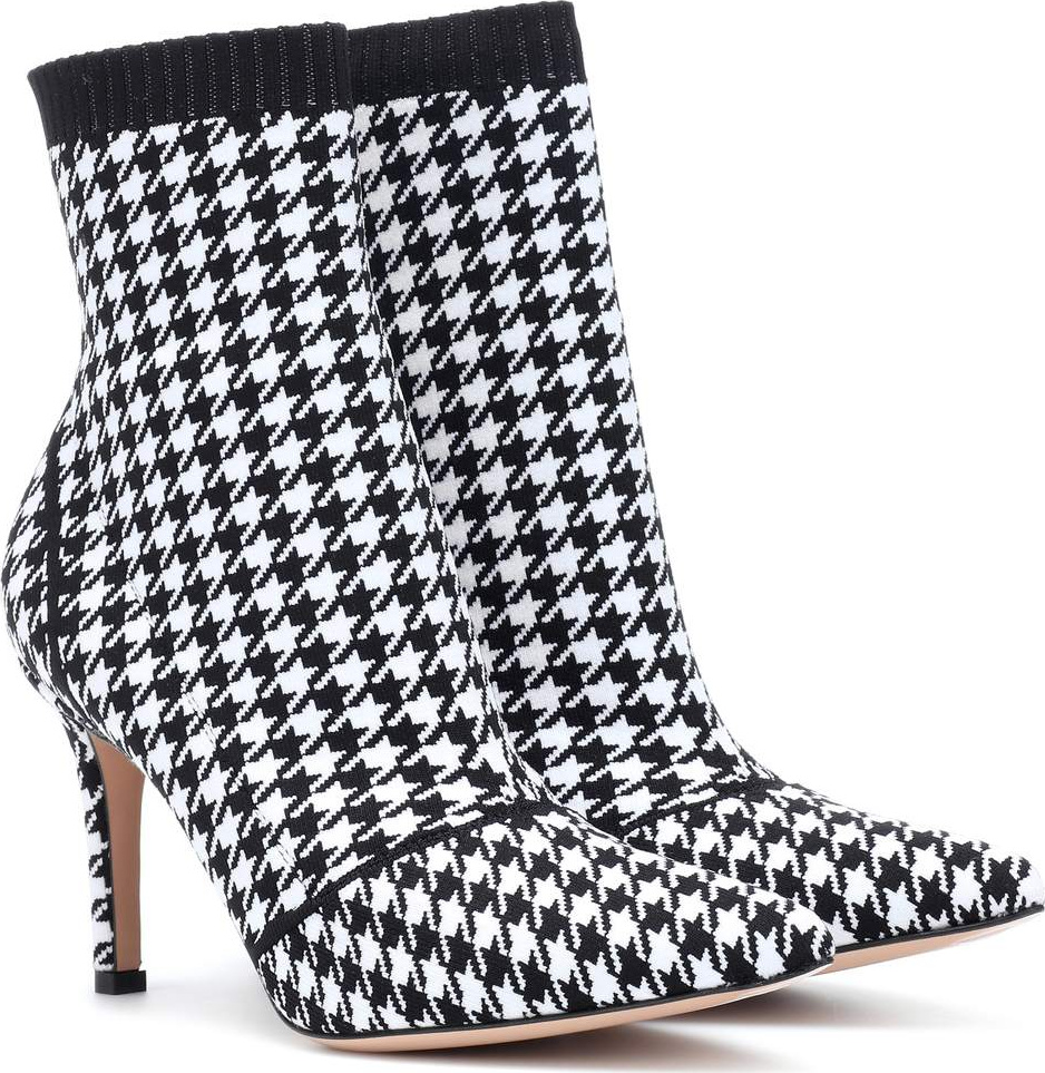 Gianvito Rossi Houndstooth 85 ankle boots