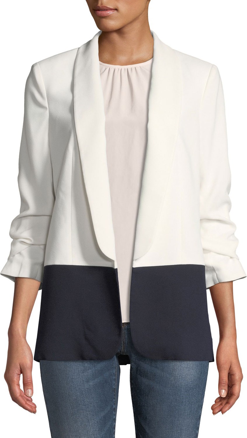 Joie Lollasa B Colorblock Jacket with Scrunch Sleeves
