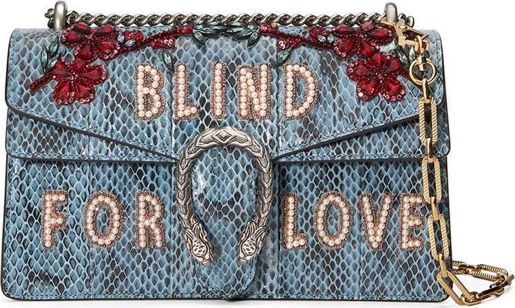 Gucci Dionysus Small Blind For Love Shoulder Bag, Marine Blue