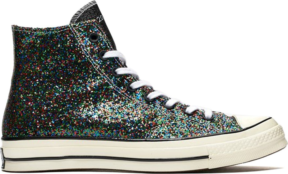 Converse Converse x JW Anderson Chuck 70 HI black and silver glitter sneakers