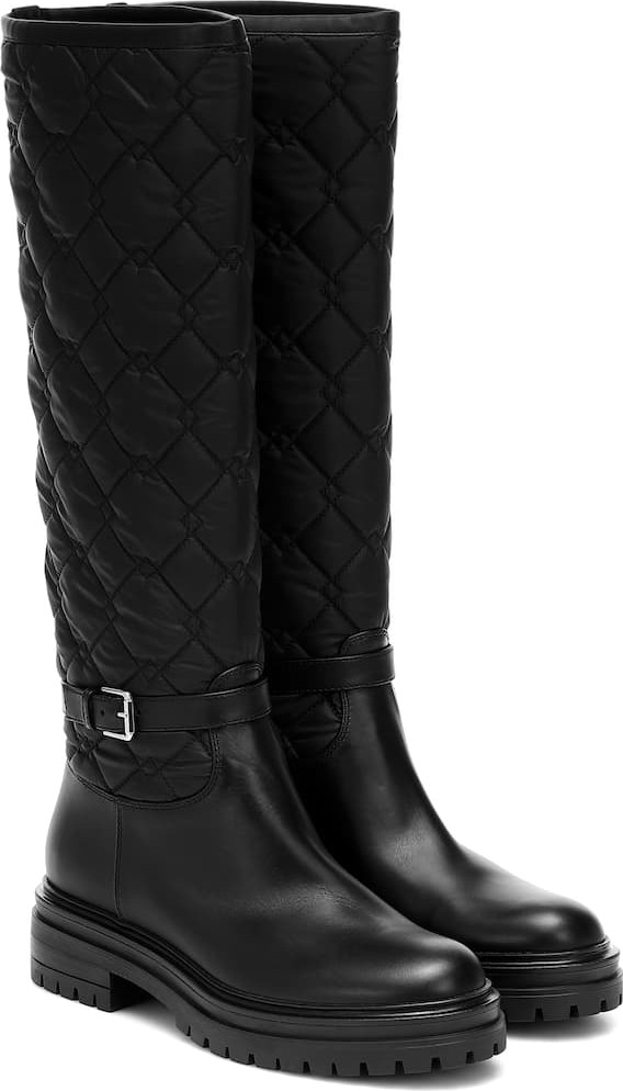 Gianvito Rossi Quilted nylon and leather boots