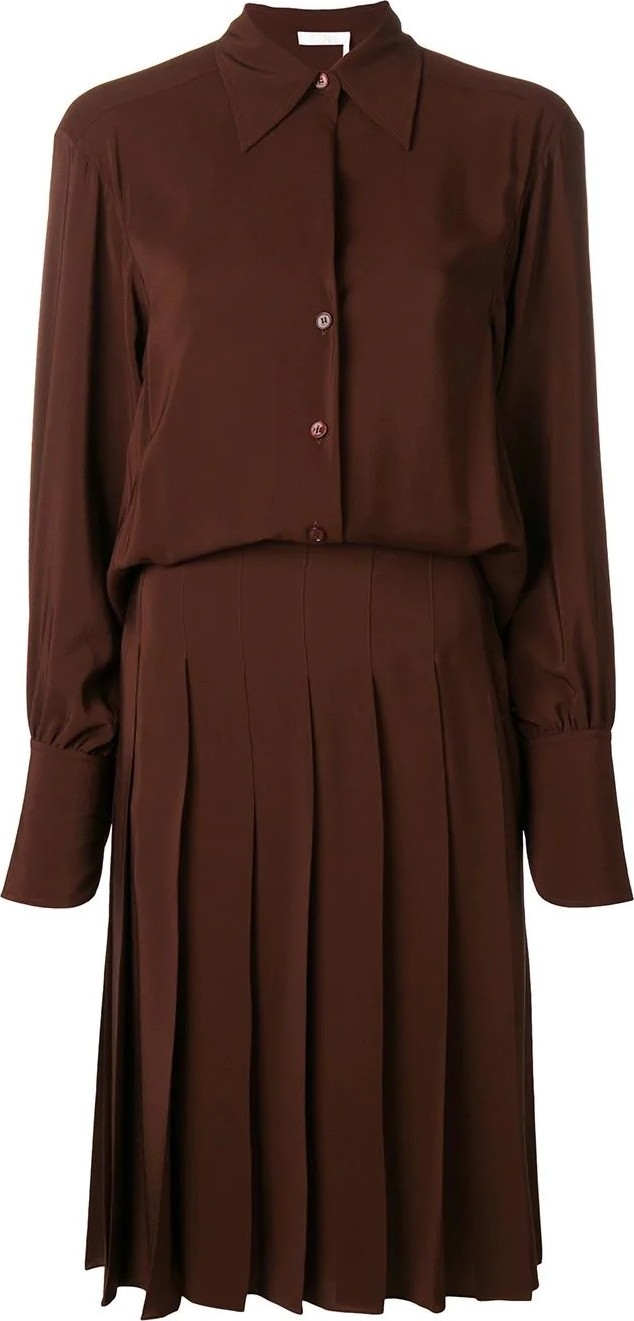 Chloe pleated shirt dress