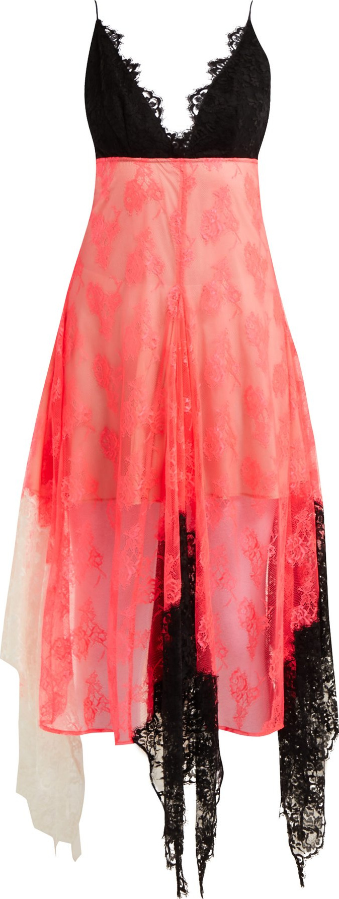 Christopher Kane Colour-block lace cami dress