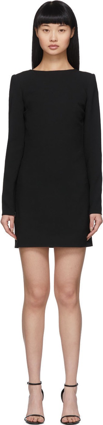 Saint Laurent Black Knot V-Neck Dress