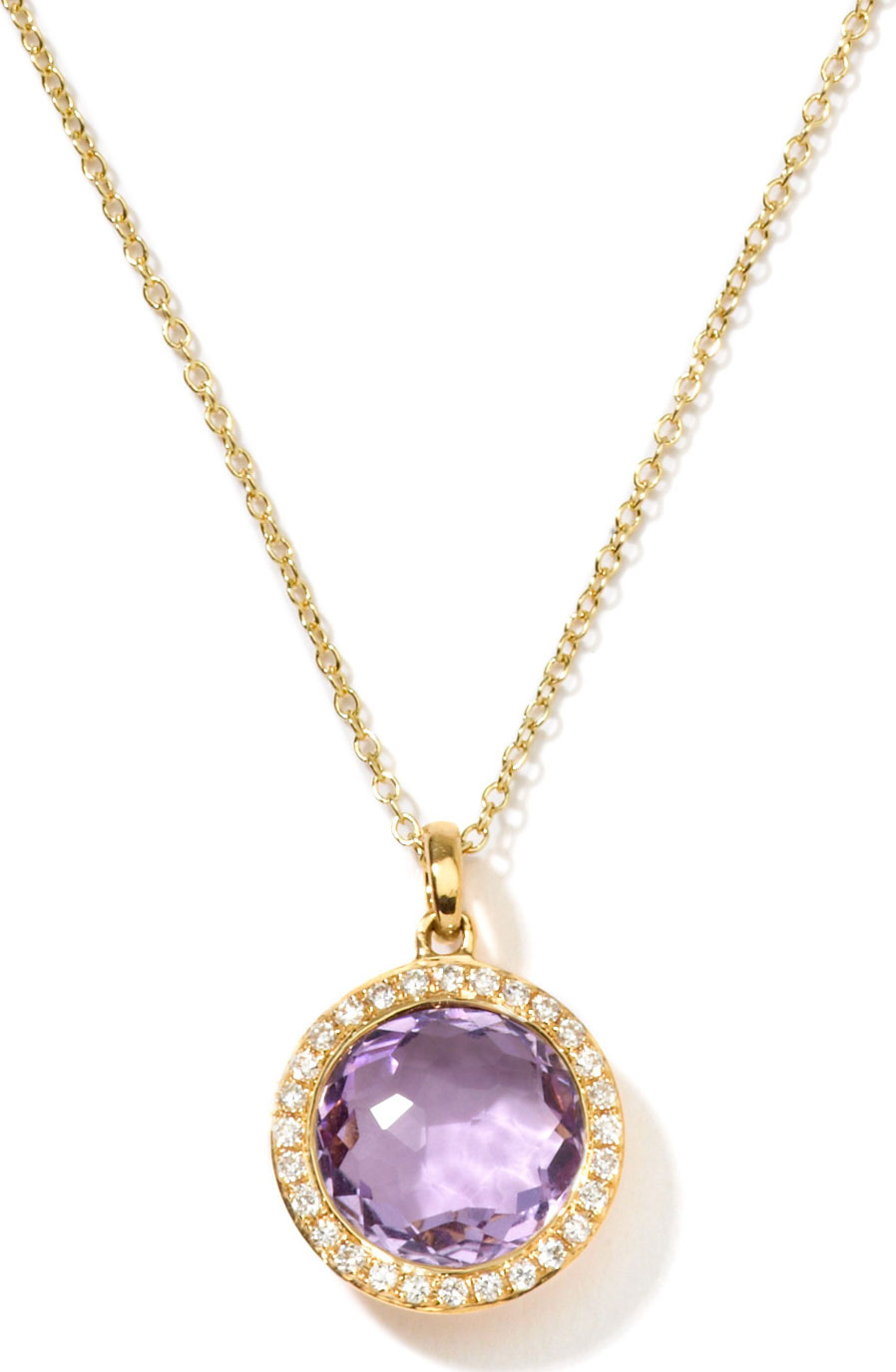 IPPOLITA Rock Candy 18k Gold Mini Lollipop Necklace in Amethyst & Diamond
