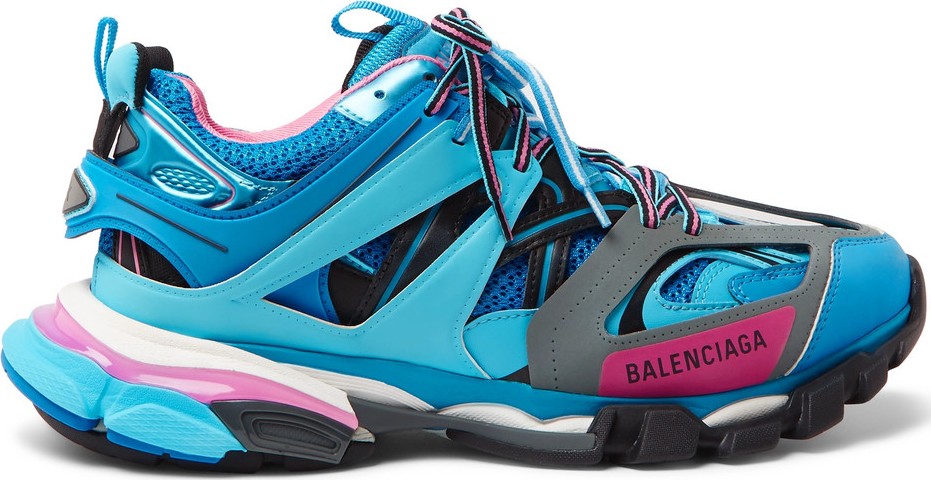 Balenciaga Track Leather, Mesh and Rubber Sneakers