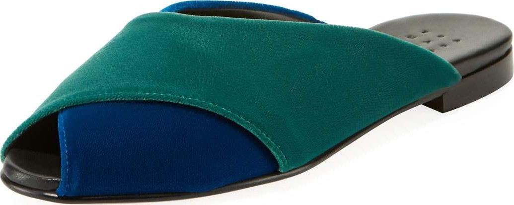 Trademark Velvet Two-Tone Pajama Mules