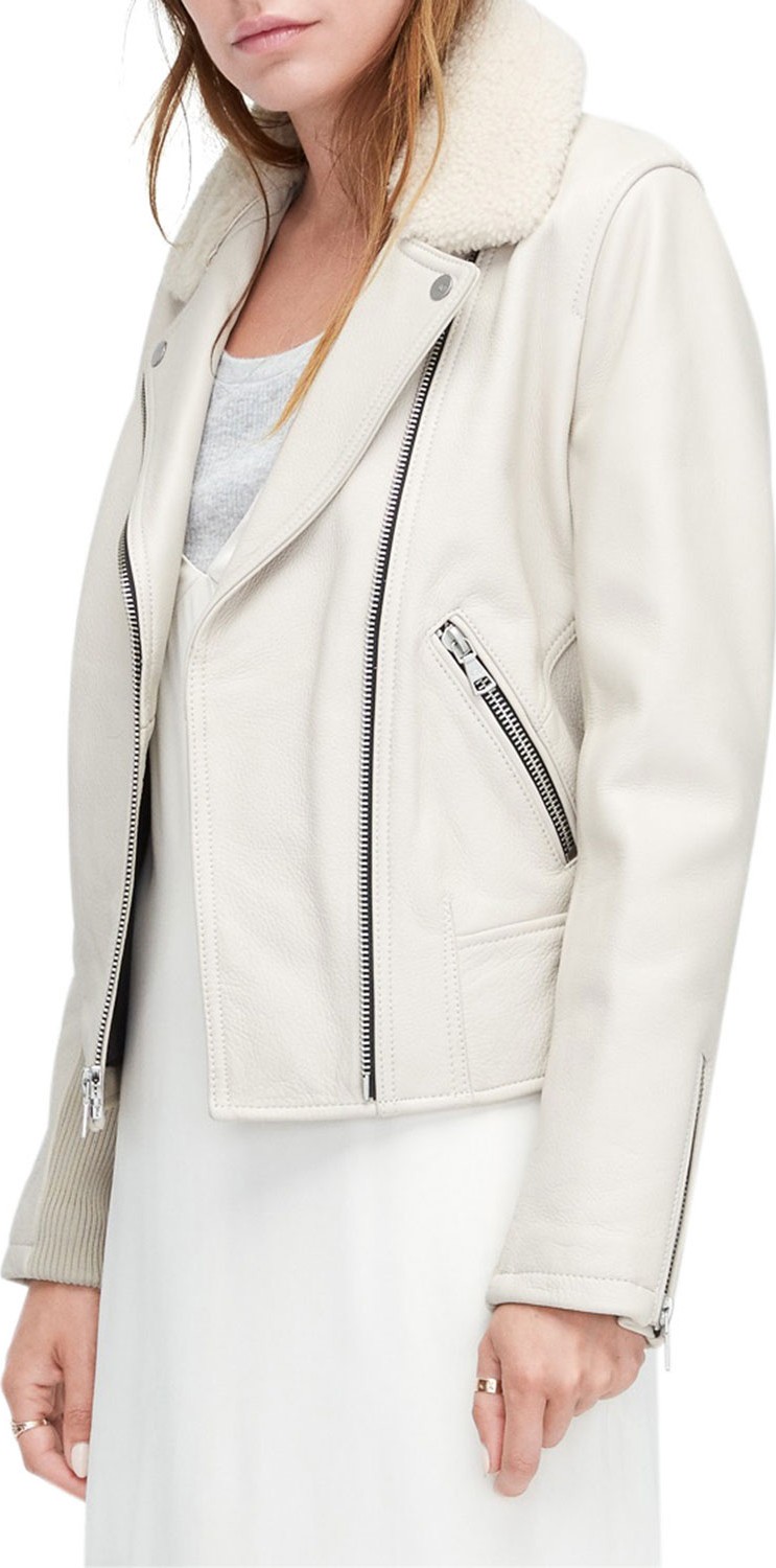 UGG Andee Leather & Shearling Cycle Jacket