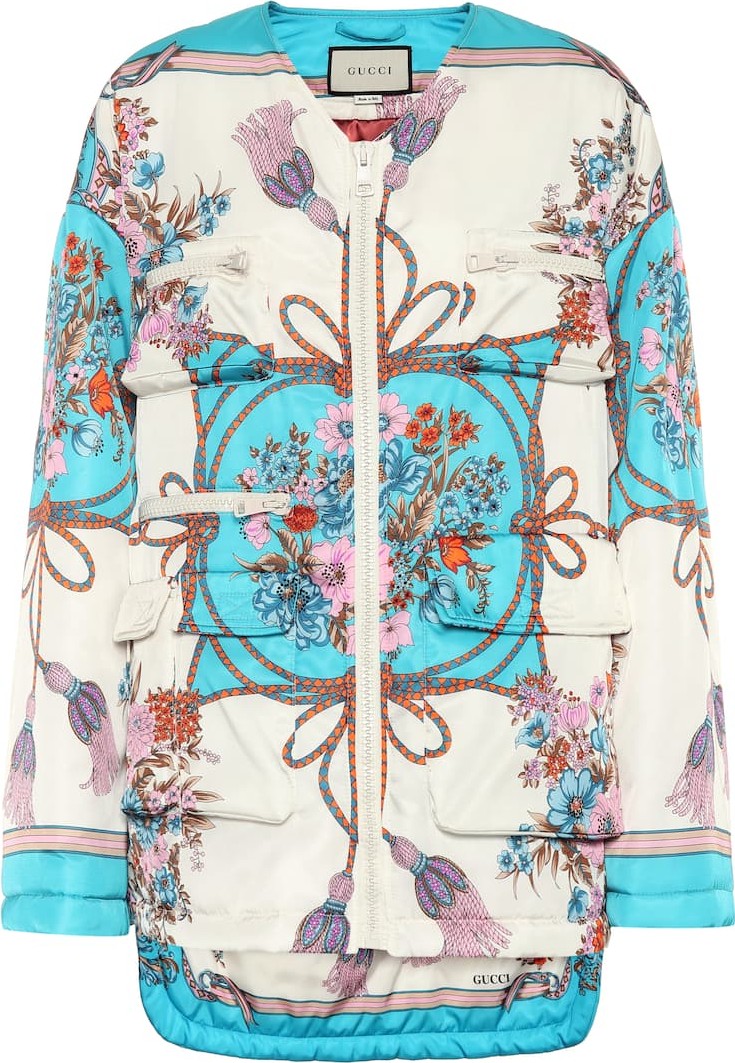 Gucci Floral-printed gabardine jacket