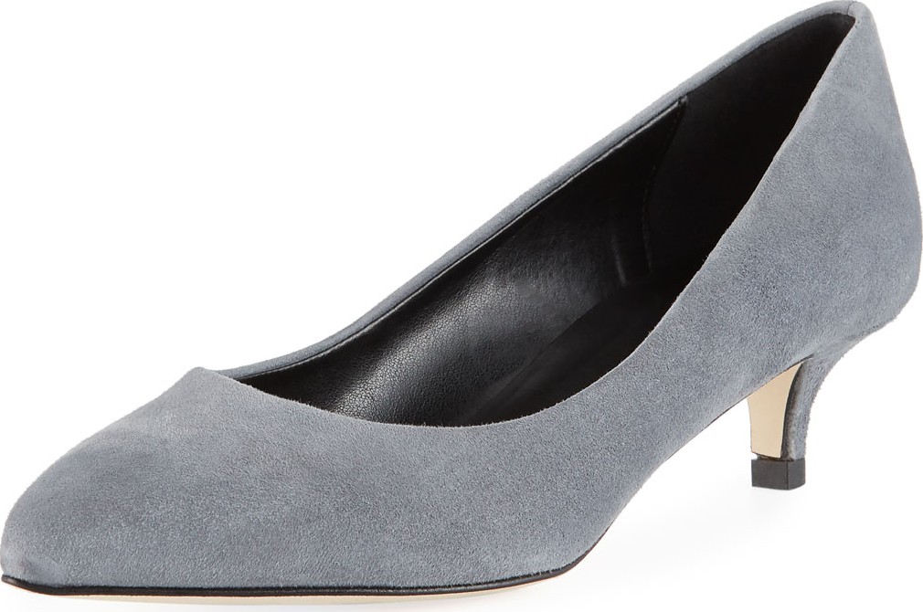 Sesto Meucci Beals Cushioned Suede Kitten-Heel Pumps
