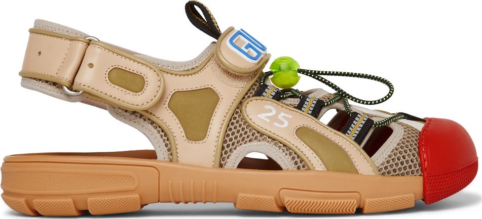 Gucci Tinsel Logo-Detailed Rubber, Leather And Mesh Sandals