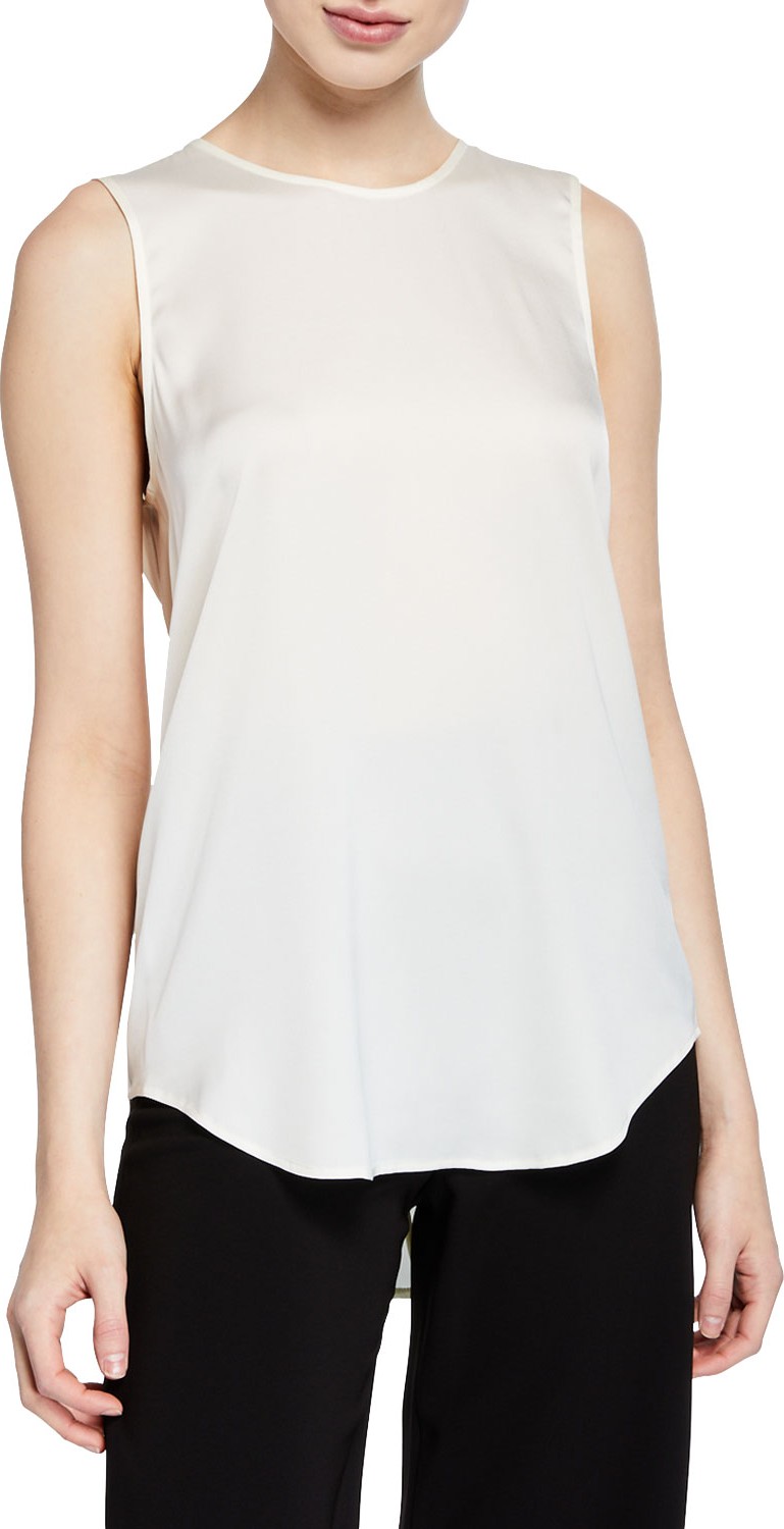 Theory Bringam Silk Stretch Sleeveless Top
