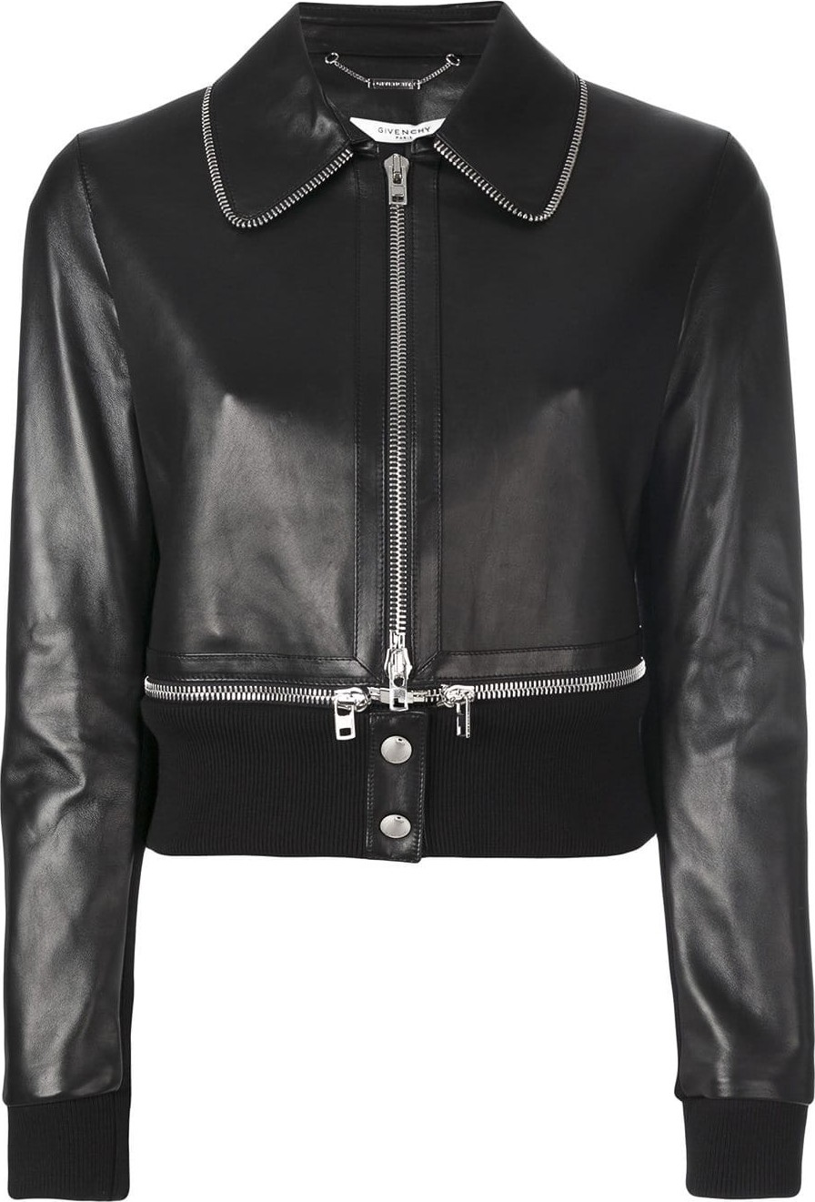 Givenchy zipper trim leather jacket