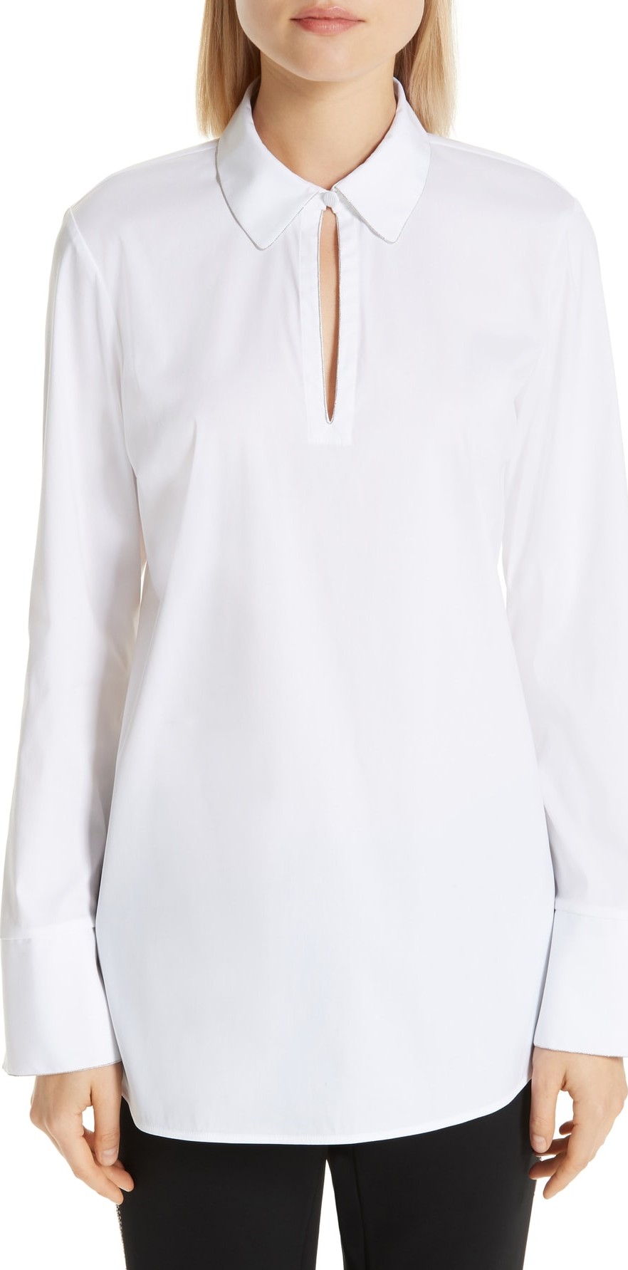 Lafayette 148 New York Agatha Keyhole Blouse