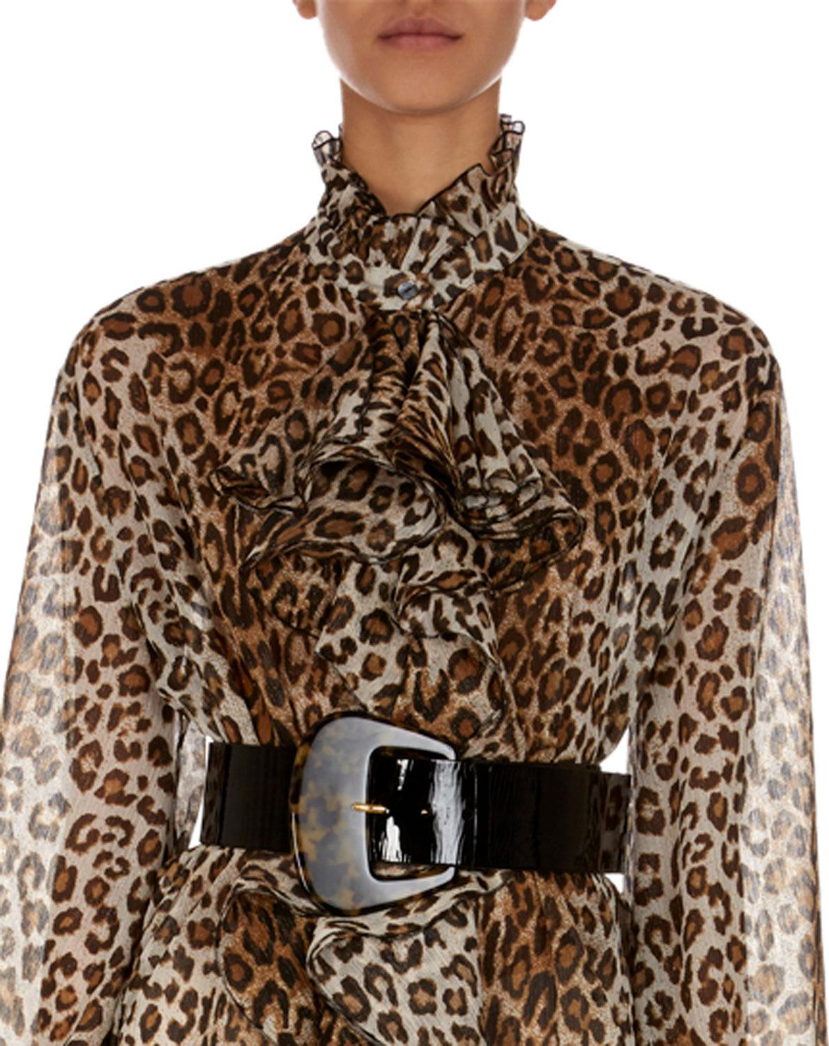 Redemption Wide Calfskin Leather Belt with Tortoise Buckle