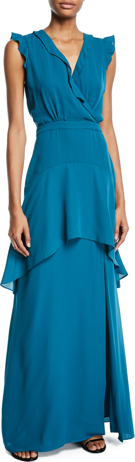 Parker Jaden Sleeveless Ruffle-Trim Dress