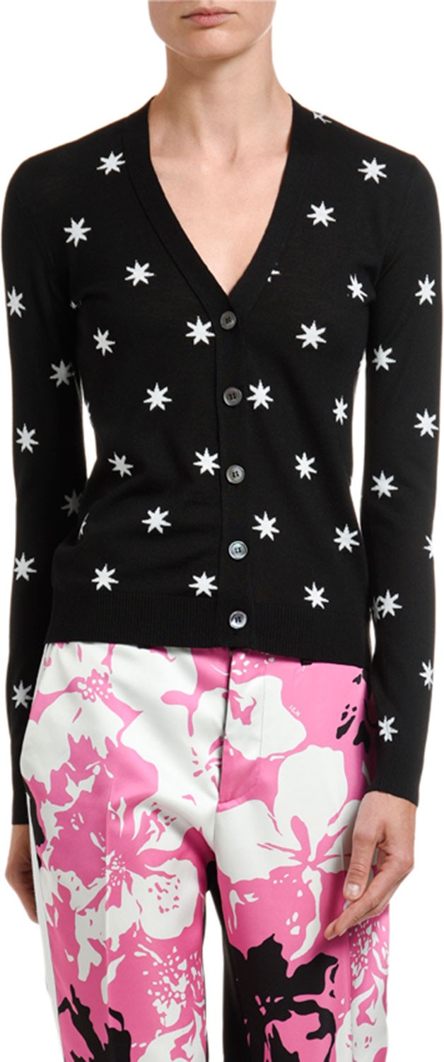 Nº21 Star-Print Wool Cardigan