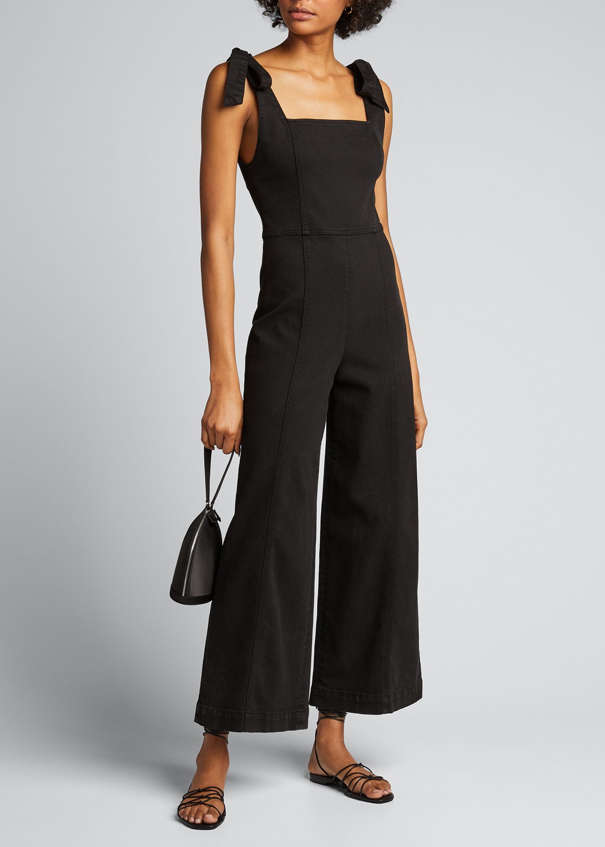 Alice + Olivia Kinley Tie-Shoulder Gaucho Jumpsuit