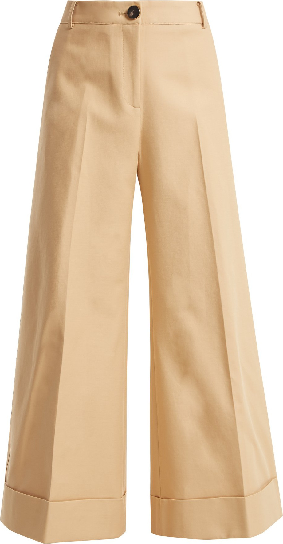 Khaite Carine cotton-twill wide-leg trousers