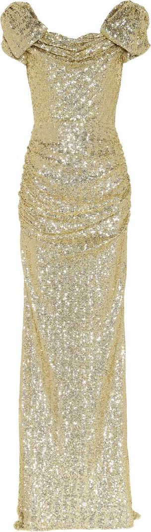 Dolce & Gabbana Sequined puff-sleeve gown