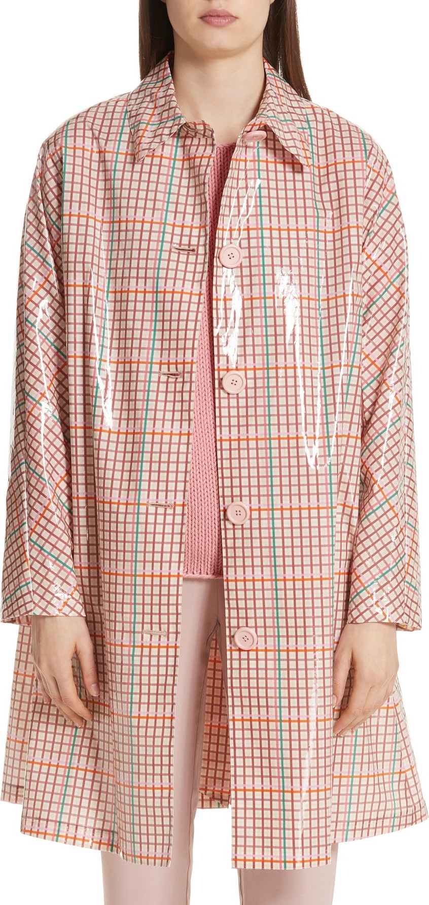 Mansur Gavriel Laminated Check Coat