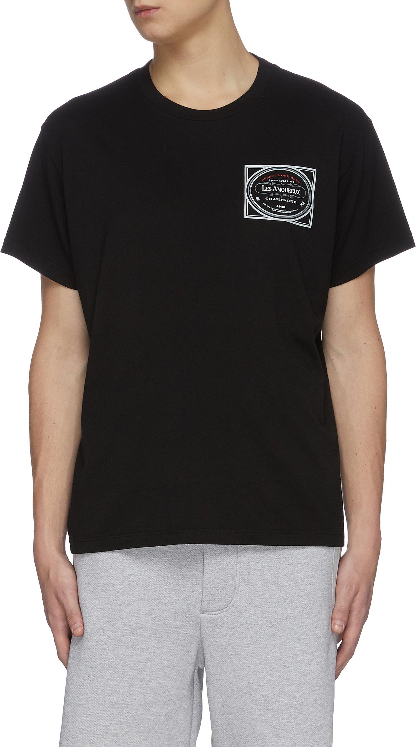 Amiri Label print crewneck T-shirt