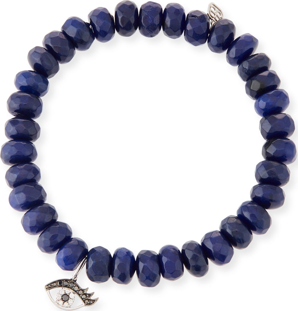 Sydney Evan Jade & Diamond Evil Eye Bracelet