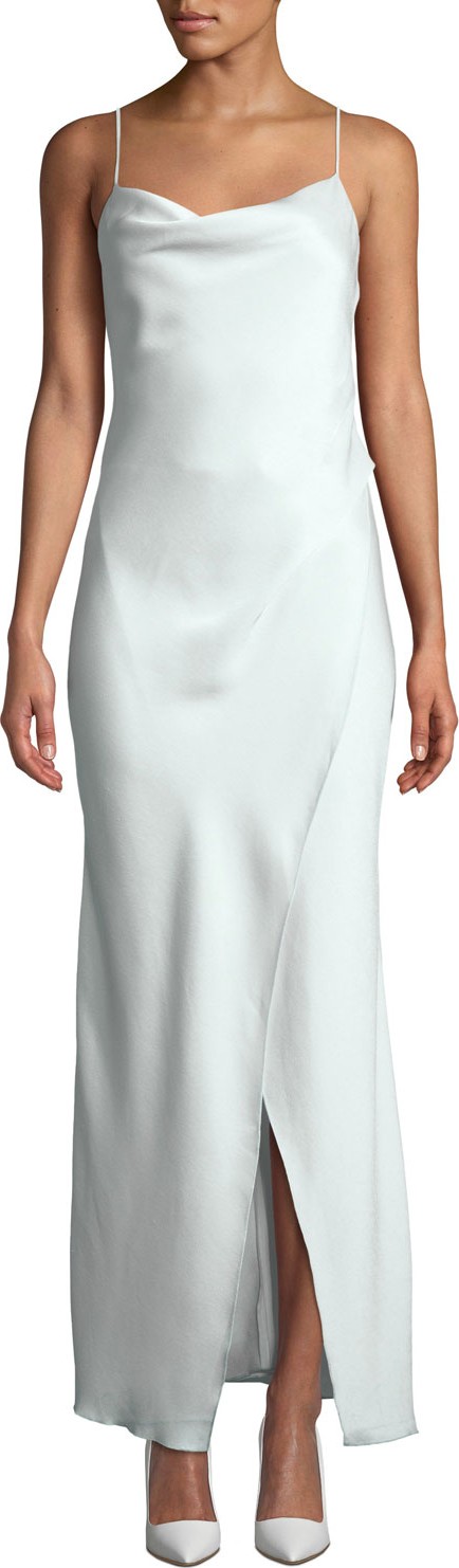 Camilla And Marc Bowery Cowl-Neck Slip Gown, Light Green