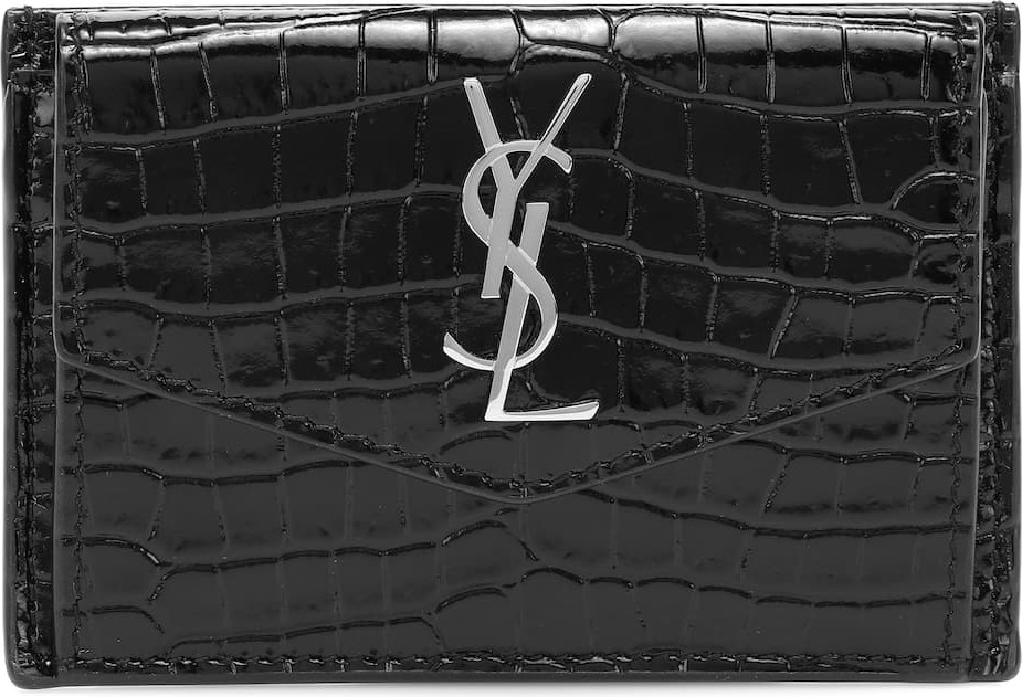 Saint Laurent Uptown croc-effect leather wallet