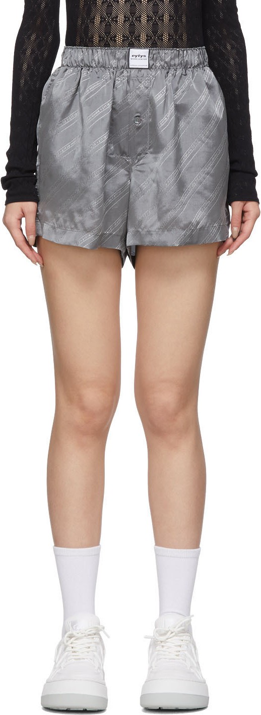 Eytys Grey Quin Monogram Shorts
