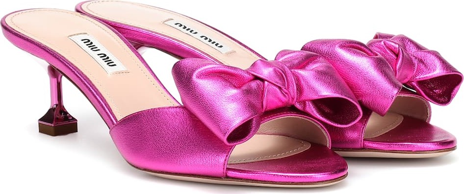 Miu Miu Metallic leather sandals