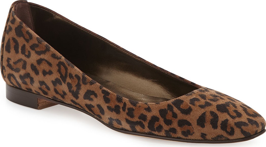 Manolo Blahnik Lee Tapered-Toe Suede Flat
