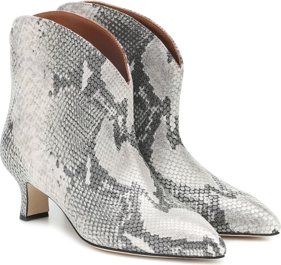 Paris Texas Snake-effect leather ankle boots