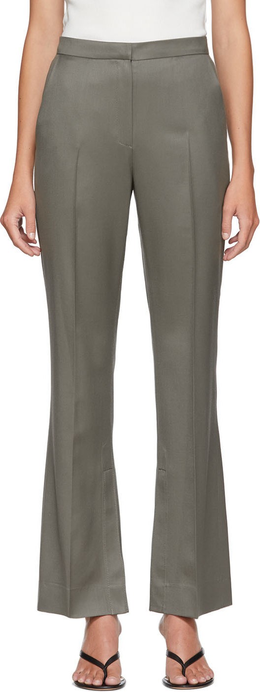 LVIR Khaki Summer Wool Slit Trousers