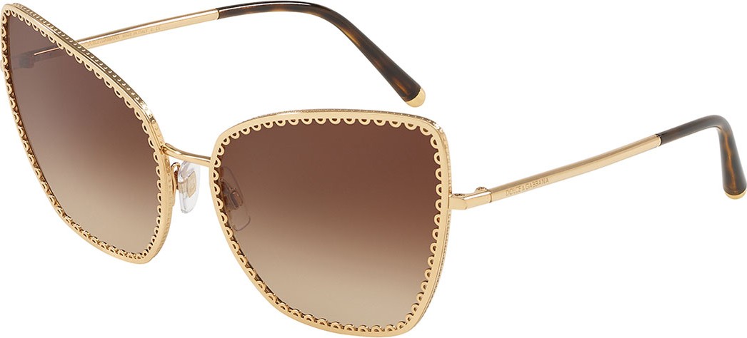Dolce & Gabbana Gradient Cat-Eye Sunglasses w/ Scalloped Frame Front