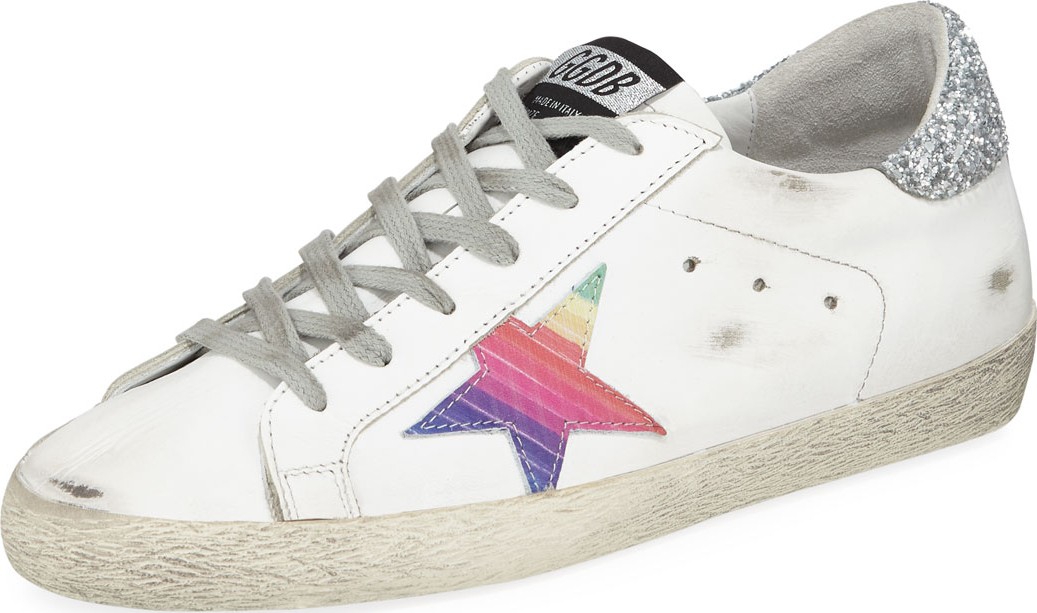 Golden Goose Deluxe Brand Superstar Rainbow Platform Lace-Up Sneakers