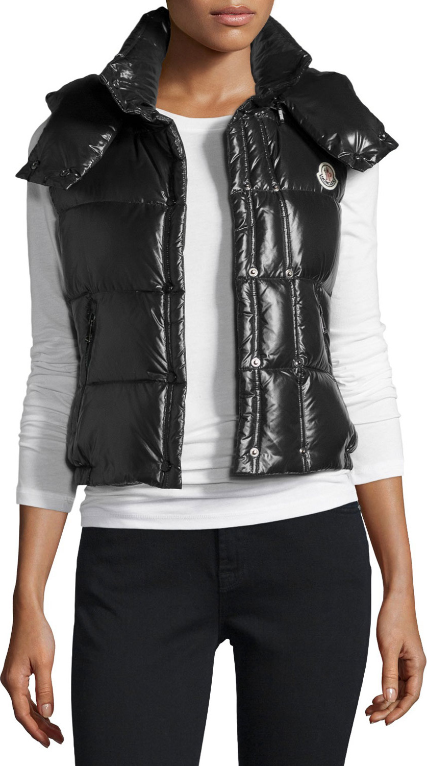Moncler Galene Shiny Hooded Vest Moncler Galene Shiny Hooded Vest