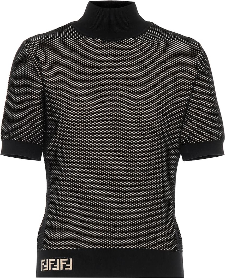Fendi Knitted mockneck top