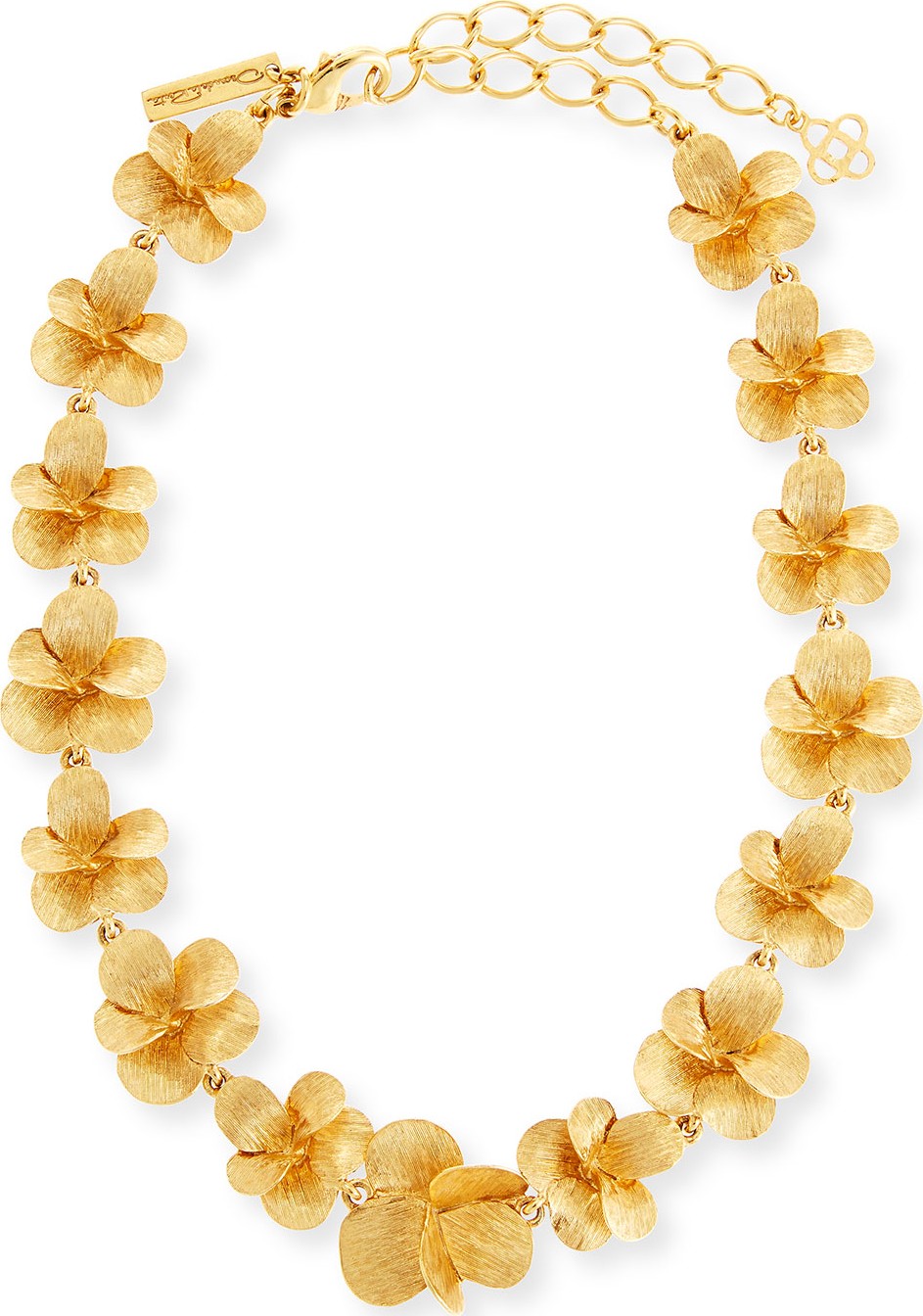Oscar De La Renta Brushed Flower Necklace