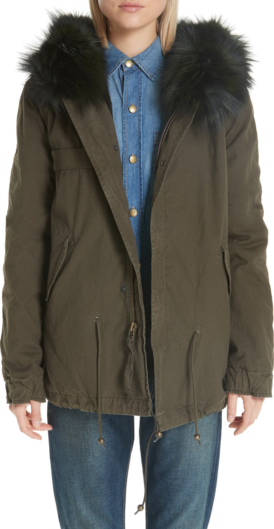 Mr&Mrs Italy Mr & Mrs Italy Parka with Genuine Fox Fur Trim & Rabbit Fur Lining