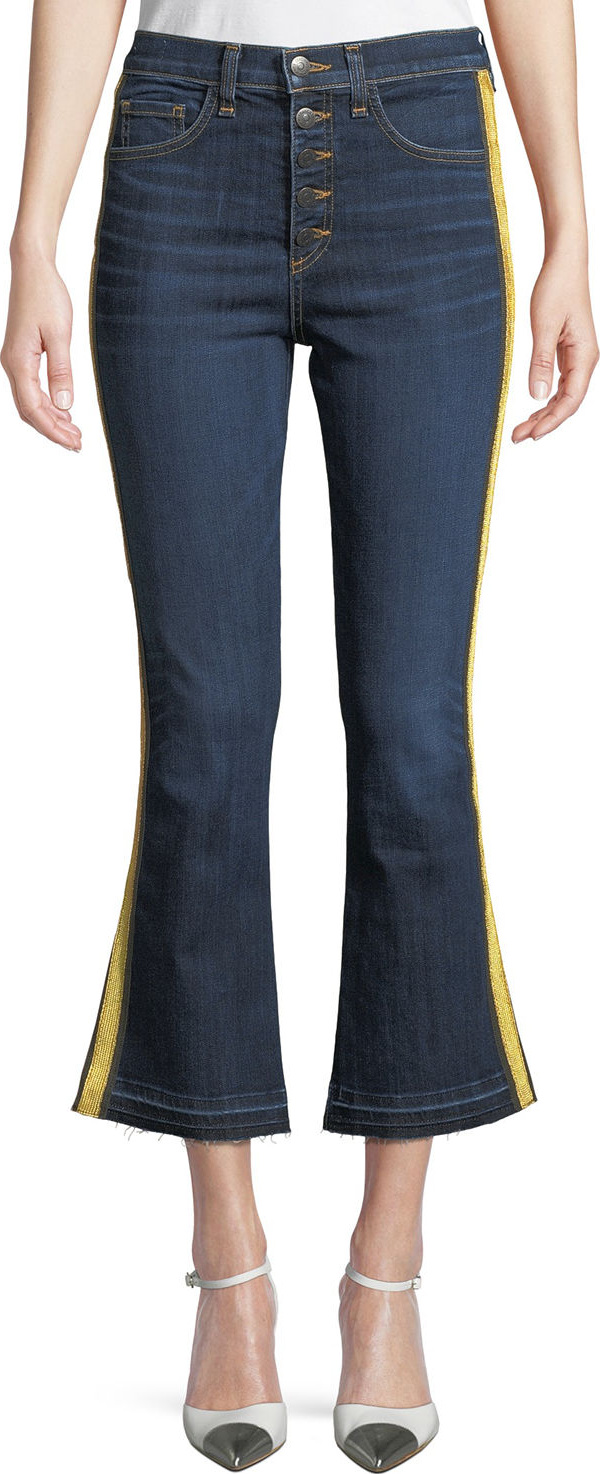 Veronica Beard Carolyn Baby Boot Cropped Jeans with Tux Side