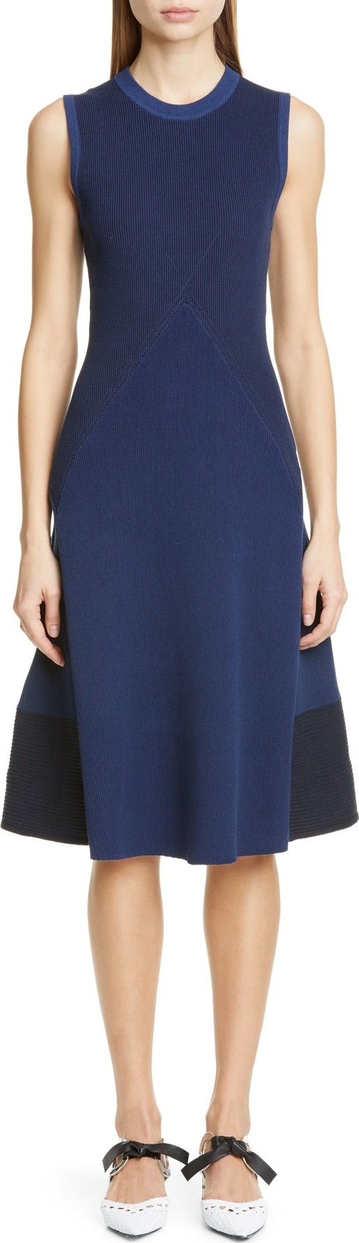 Proenza Schouler Mixed Stitch Colorblock Sweater Dress