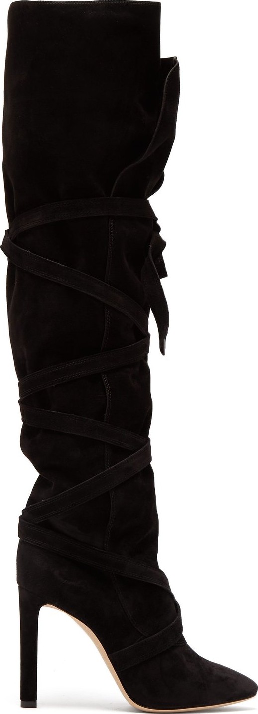 Saint Laurent Meurice wraparound suede boots