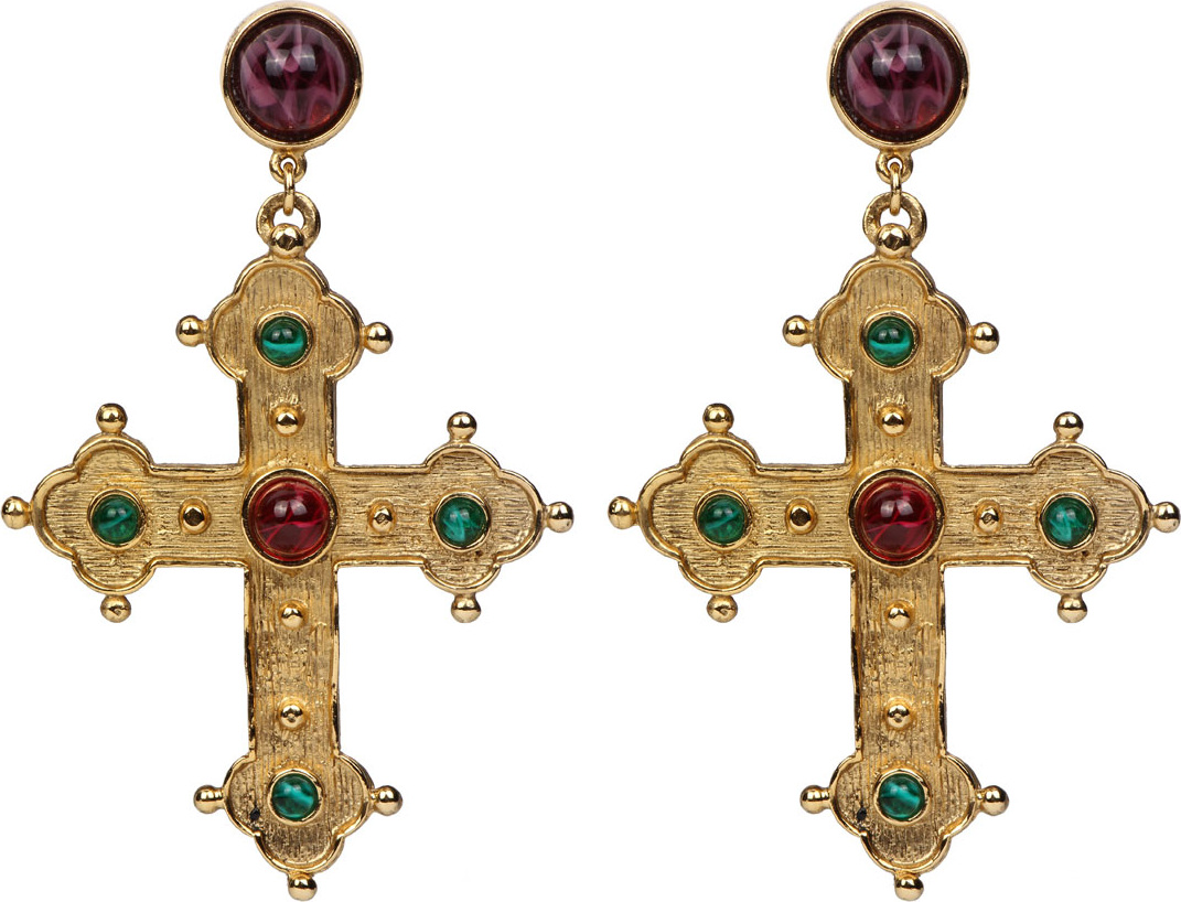 Ben-Amun Multicolor Cross Dangle Earrings
