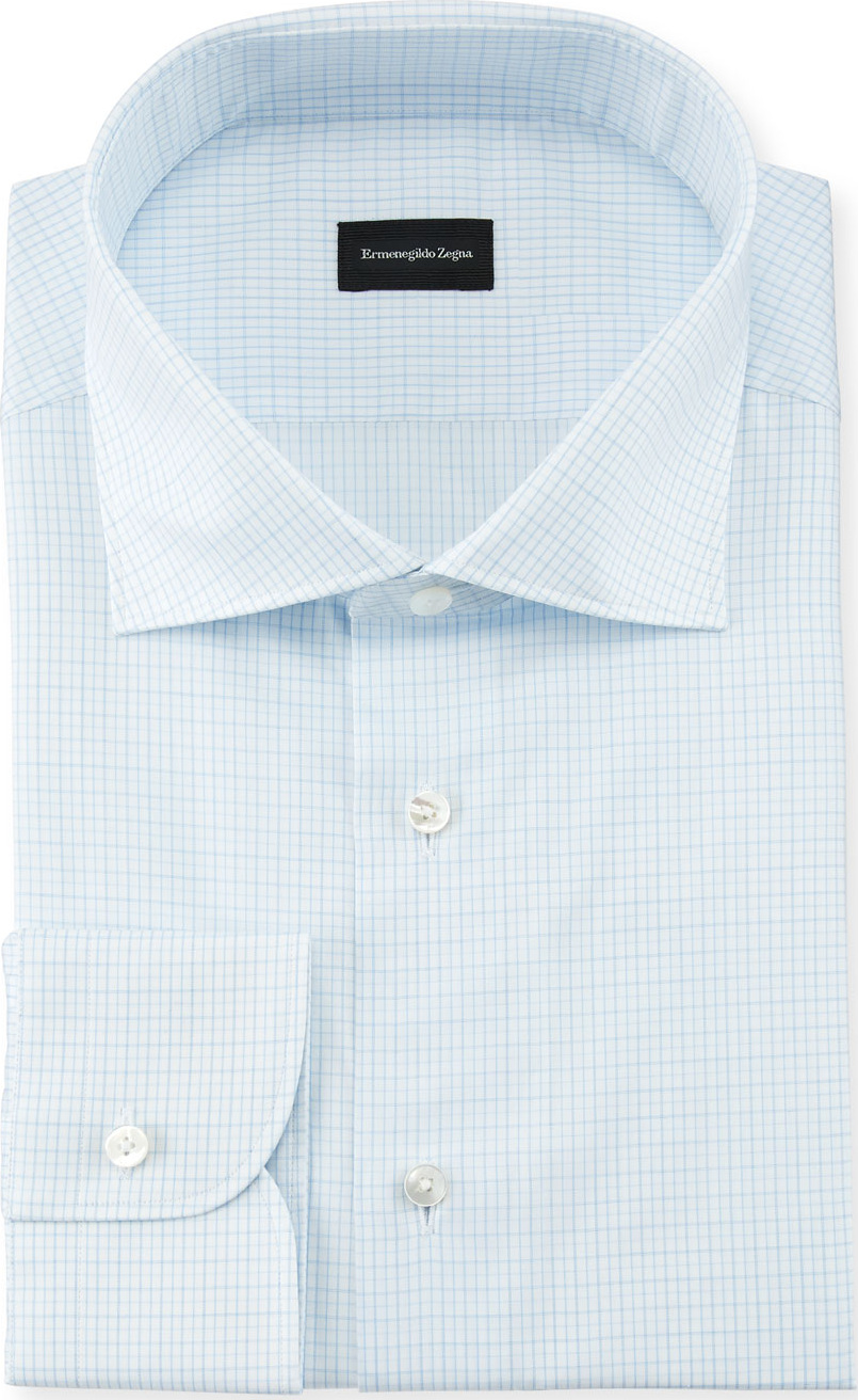 Ermenegildo Zegna Checked Cotton Dress Shirt