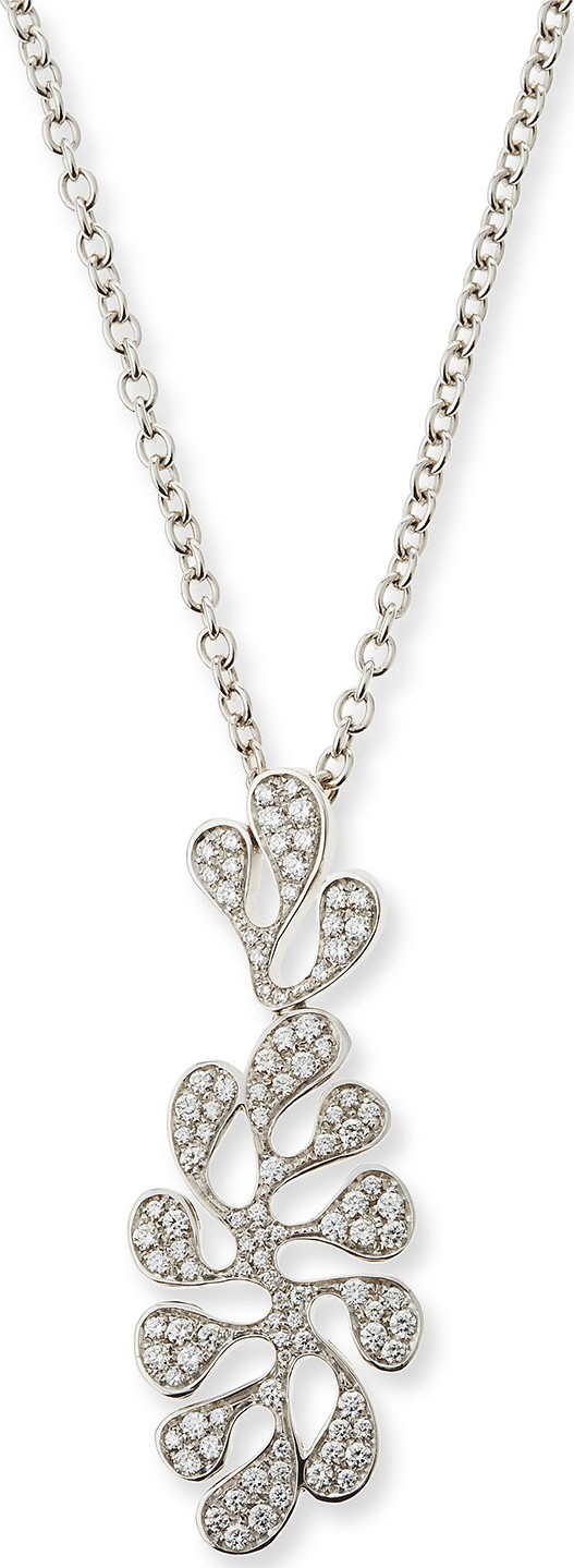 Miseno Sea Leaf 18K White Gold & Diamond Pendant Necklace