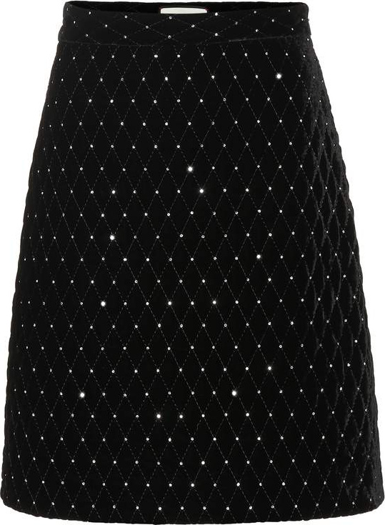 Gucci Embellished velvet skirt