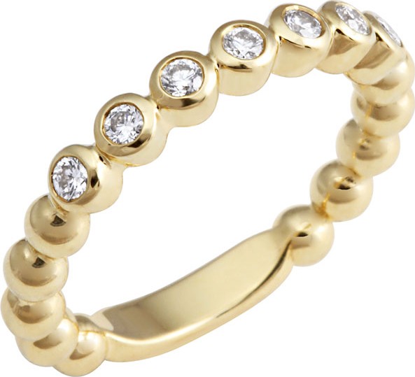 LAGOS Covet 18K 3mm Diamond Stacking Ring, Size 7