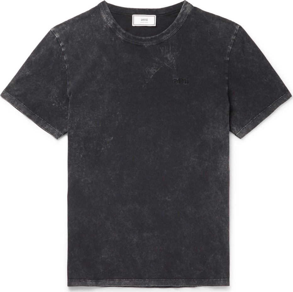 AMI Logo-Embroidered Cotton-Jersey T-Shirt